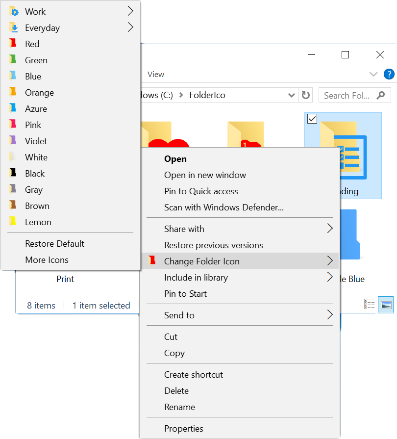 change folder icon color on linux lite