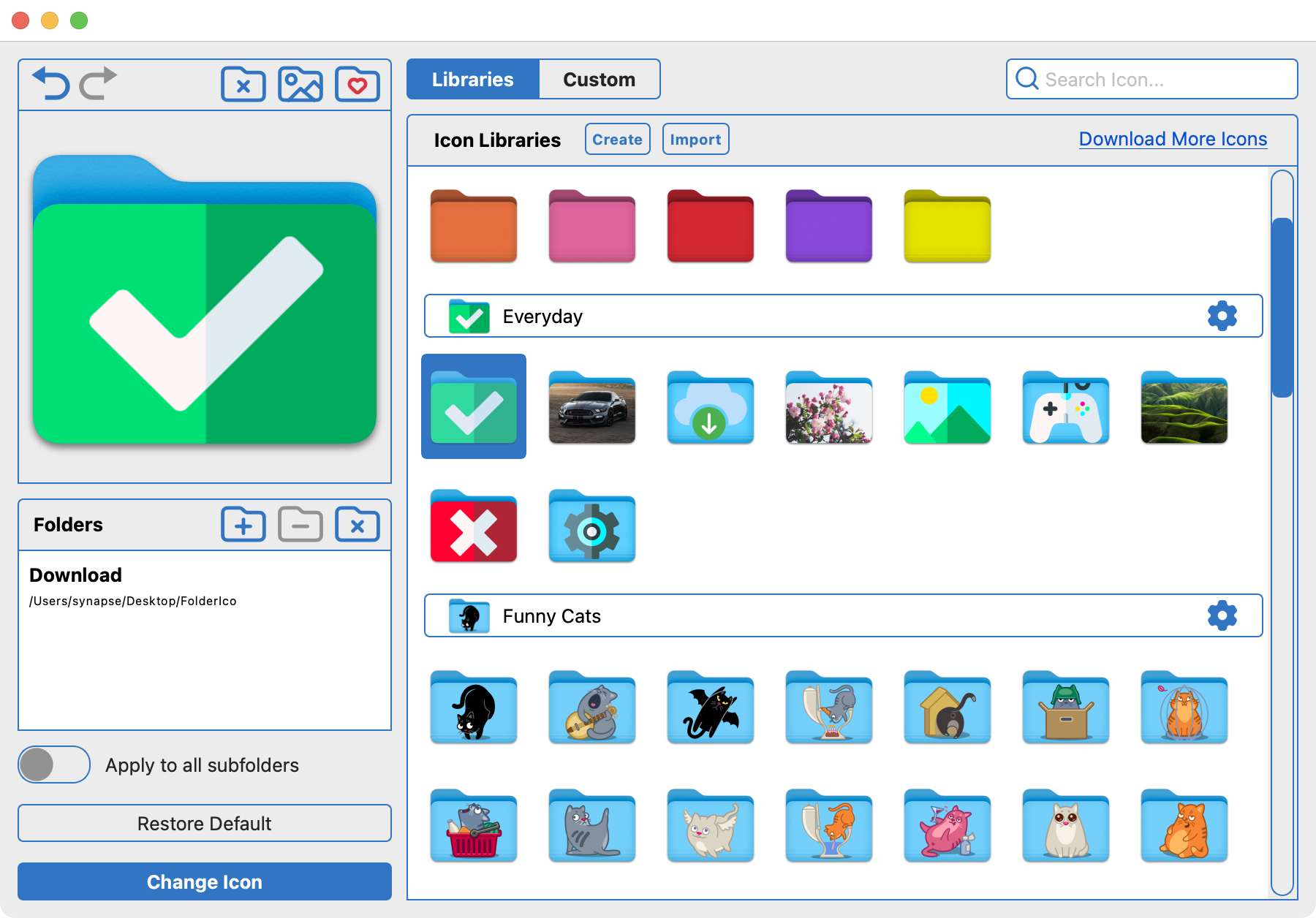 Change fodler icon on MacOS